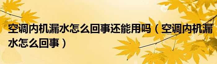 空调内机漏水怎么回事还能用吗（空调内机漏水怎么回事）