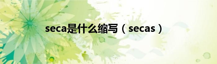 seca是什么缩写（secas）