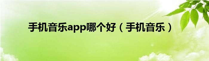 手机音乐app哪个好（手机音乐）