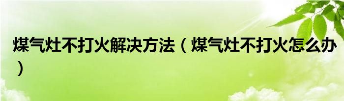 煤气灶不打火解决方法（煤气灶不打火怎么办）