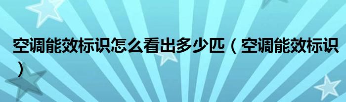 空调能效标识怎么看出多少匹（空调能效标识）