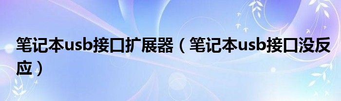 笔记本usb接口扩展器（笔记本usb接口没反应）