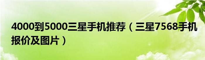 4000到5000三星手机推荐（三星7568手机报价及图片）