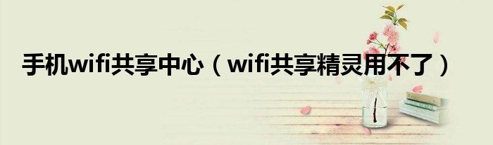 手机wifi共享中心（wifi共享精灵用不了）