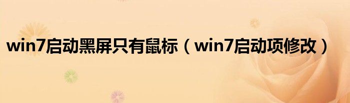 win7启动黑屏只有鼠标（win7启动项修改）