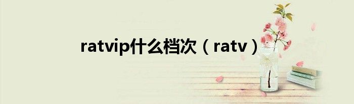 ratvip什么档次（ratv）