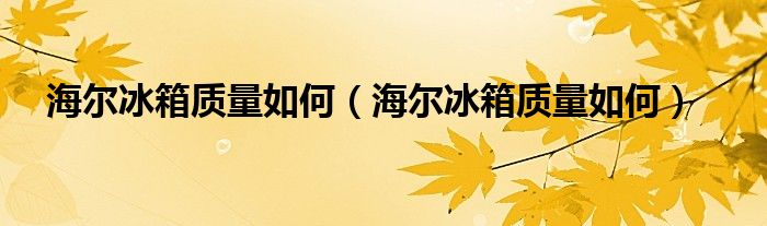 海尔冰箱质量如何（海尔冰箱质量如何）