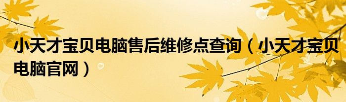 小天才宝贝电脑售后维修点查询（小天才宝贝电脑官网）