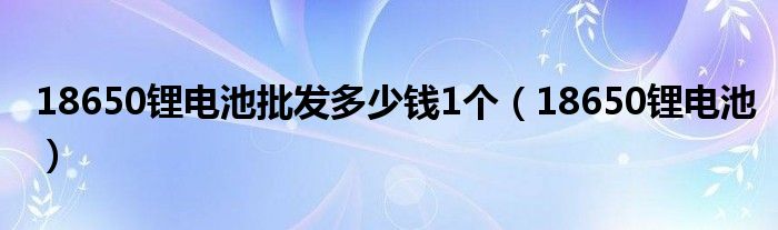 18650锂电池批发多少钱1个（18650锂电池）