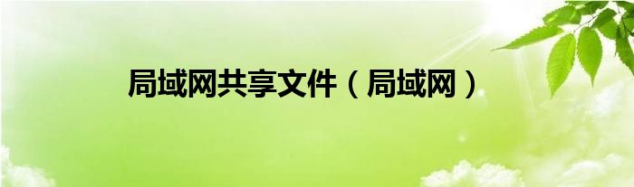 局域网共享文件（局域网）