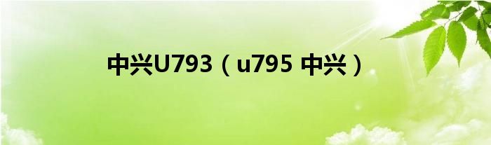 中兴U793（u795 中兴）