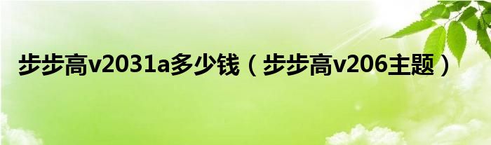 步步高v2031a多少钱（步步高v206主题）