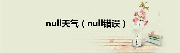 null天气（null错误）