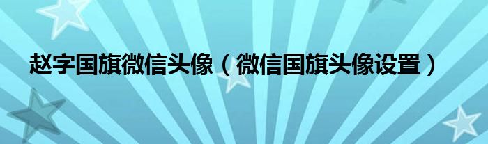 赵字国旗微信头像（微信国旗头像设置）