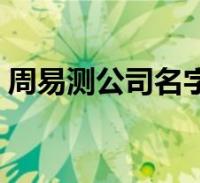 周易測公司名字免費(周易免費公司測名網)