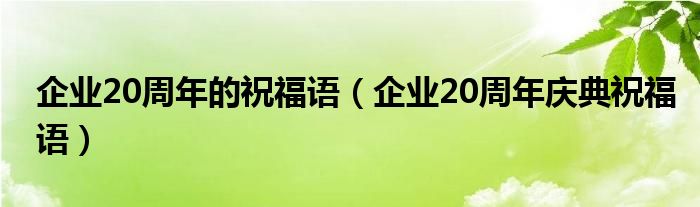 企業20週年的祝福語(企業20週年慶典祝福語)-第1張圖片-創女網