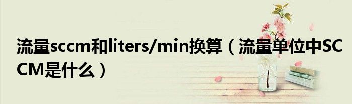 流量sccm和liters Min换算（流量单位中sccm是什么） 环球知识网