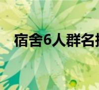 宿舍6人群名搞笑(六人宿舍搞笑群暱稱)