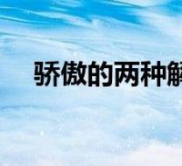 驕傲的兩種解釋詞語(驕傲的兩種解釋)